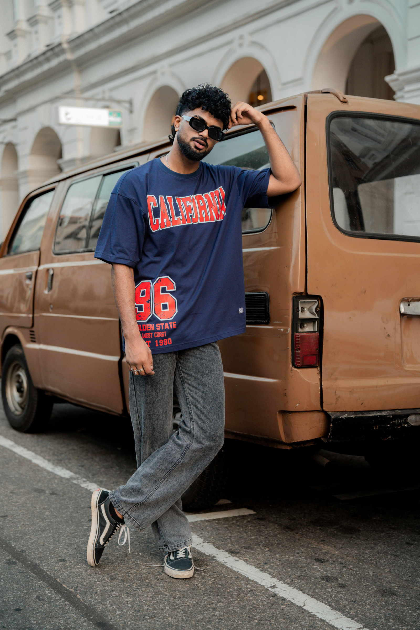 CALIFORNIA 96' DARK BLUE OVERSIZE UNISEX T-SHIRT CALIFORNIA 96' DARK BLUE OVERSIZE UNISEX T-SHIRT